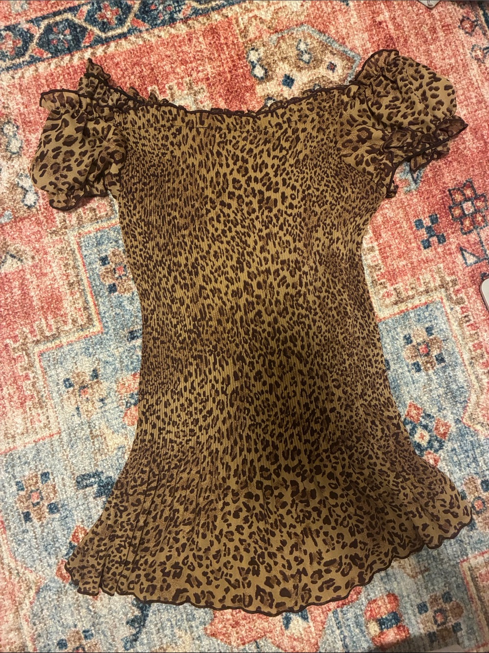 Jaipur Leopard-Print Off-Shoulder Top in Brown